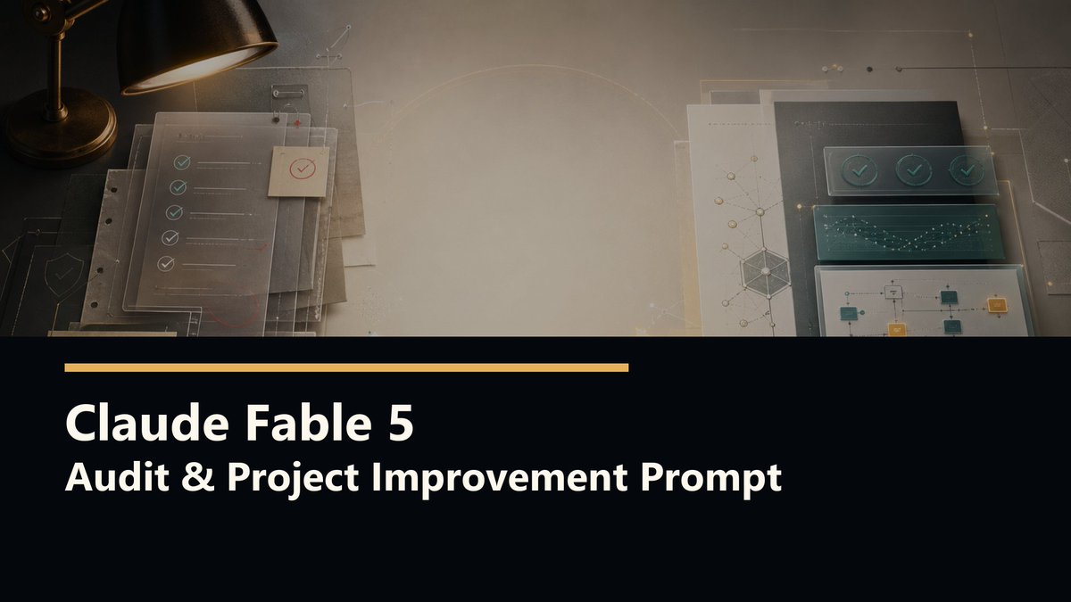 meta_alchemist's tweet photo. Got your hands on Claude Fable 5?

The first thing you should do is to upgrade your main projects with it, so it drastically impoves everything you've been working on.

Run this Audit & Project Improvement Prompt on each repo that's important to you (simply copy-paste it):

Repo Audit & Improvement Plan: 
Prompt made by Claude Fable 5

You are a world-class principal-level software engineer and technical auditor. Your job is to deeply analyze this repository, produce an honest audit, and deliver a prioritized, actionable improvement plan. Work in the four phases below, in order. Do not skip ahead. 

Ground every claim in actual files: cite file paths and line numbers. If you can't verify something, say so explicitly rather than guessing.

Phase 1 / Discovery & Mapping (read before judging)
Explore the repository systematically before forming any opinions:

Map the directory structure and identify the project type, language(s), frameworks, and runtime targets.
Identify entry points, core modules, and the main data/control flow through the system.

Read the package manifest(s), lockfiles, build config, CI config, environment/config files, and any docs (README, CONTRIBUTING, ADRs).

Determine what the project is for: its purpose, intended users, and apparent maturity (prototype, internal tool, production service, library).

Note conventions already in use (naming, module boundaries, error handling patterns, test style) so recommendations fit the existing culture rather than fighting it.

Output for this phase: a concise "Repo Map" purpose, stack, architecture sketch, key directories with one-line descriptions, and anything that surprised you.

Phase 2 / Audit (evidence-based, severity-rated)

Audit each dimension below. 

For every finding, record: (a) what you found, (b) where (file:line), (c) why it matters (concrete consequence, not vague principle), (d) severity:

 Critical / High / Medium / Low.

• Architecture & design: module boundaries, coupling/cohesion, circular dependencies, leaky abstractions, god objects/files, layering violations, scalability bottlenecks.

• Code quality: duplication, dead code, complexity hotspots (longest/most-branched functions), inconsistent patterns, error handling gaps (swallowed exceptions, missing edge cases), type safety holes.

• Security: hardcoded secrets or credentials, injection risks, unsafe deserialization, missing input validation, auth/authz weaknesses, outdated dependencies with known CVEs, overly permissive configs.

• Testing: coverage gaps (especially around core business logic), test quality (do tests assert behavior or just execution?), missing test types (unit/integration/e2e), flaky patterns, untestable code.

• Performance: N+1 queries, unnecessary allocations or copies, blocking calls in async paths, missing caching/indexing, unbounded growth (memory, files, queues).

• Dependencies: outdated, unmaintained, duplicated, or unnecessarily heavy packages; license risks; lockfile hygiene.

• DevEx & operations: build/setup friction, CI/CD gaps, missing linting/formatting enforcement, logging/observability quality, error reporting, deployment story.

• Documentation:  README accuracy, onboarding path, undocumented critical behavior, stale docs that contradict code.

Rules for this phase:

Prefer 15 high-confidence findings over 50 speculative ones.

Distinguish facts ("this function has no error handling: src/api/client.ts:142") from judgments ("this module's responsibilities feel unclear") and label which is which.

Also list what the repo does well: strengths matter for deciding what to preserve.

Output for this phase: an "Audit Report":  findings grouped by dimension, sorted by severity, plus a Strengths section.

Don't forget to mention all the ugly parts that need utmost priority.

Phase 3 / Improvement Strategy

Synthesize the audit into a strategy:

Identify the 3–5 themes that explain most of the findings (e.g., "no enforced boundaries between layers," "error handling is ad hoc").

For each theme, propose a target state and the principle behind it.

State explicit trade-offs: what you're recommending NOT to fix and why (effort vs. payoff, risk, project maturity).

Define what "done" looks like — measurable signals (e.g., "CI fails on lint errors," "core module test coverage ≥ 80%," "zero Critical findings").

Phase 4 / Detailed Task Plan
Convert the strategy into an execution plan:

Break work into discrete tasks. Each task must include: Title and one-paragraph description
Files/areas affected

Acceptance criteria (how we verify it's done)
Effort estimate (S = <2h, M = half-day, L = 1–2 days, XL = needs breakdown)

Risk of the change itself (could it break things?)
Dependencies on other tasks

Order tasks into milestones:

Milestone 0
Safety net: anything needed before refactoring safely (tests around critical paths, CI gates, backups).

Milestone 1 
Critical fixes: security and correctness issues.

Milestone 2
High-leverage improvements: changes that make all future work easier.

Milestone 3
Quality & polish: remaining medium/low items worth doing.

Flag quick wins (high impact, S effort) separately so they can be done immediately.

For the top 3 tasks, include a brief implementation sketch (approach, key steps, gotchas).

Final Deliverable Format
• Produce a single document with these sections:
• Executive Summary (≤10 sentences: overall health grade A–F with justification, top 3 risks, top 3 opportunities)
• Repo Map
• Audit Report
• Improvement Strategy
• Task Plan (milestones + task table + quick wins)
��� Open Questions: anything you need from a human to decide (product intent, deprecation candidates, performance targets)

Constraints
Do NOT modify any code during this audit. Analysis only.

Do not pad the report. If a dimension is healthy, say so in one sentence and move on.

Calibrate to the project's maturity. Don't recommend enterprise-grade infrastructure for a weekend prototype unless the owner's goals demand it. 

Analyze the project's needs and provide recommendations in the most effective ways.

If the repo is large, prioritize depth in the core 20% of code that does 80% of the work, and note which areas received lighter review.