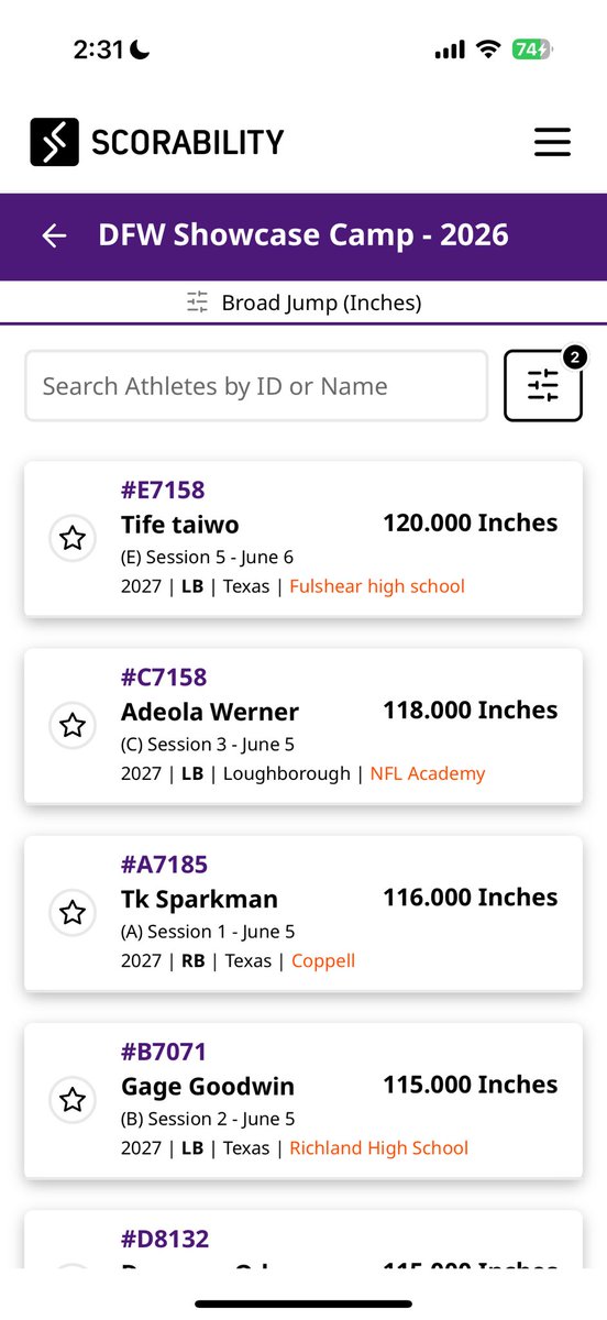 TifeTaiwo16's tweet photo. Had the longest broad jump of any position From both days This past weekend at tcu! @CoachAlexMeans @CoachMGiuliani @CoachLobotzke @CoachKD__ @UTEPCoachCJones https://t.co/CltkpidH8X