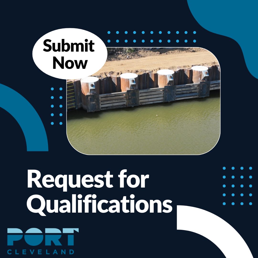 portofcleveland's tweet photo. 📢 The Port is seeking qualified professional services firms to conduct a comprehensive assessment of bulkhead conditions along the Cuyahoga River federal navigation channel, both above &amp; below the waterline.

Deadline: July 2, 2026 

Learn more: https://t.co/1q5MgvnE3r https://t.co/l3BKMzbrBz
