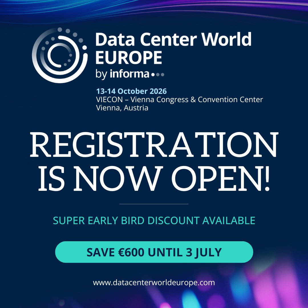 DataCenterWorld's tweet photo. #DataCenterWorld is making its European debut!. Join operators, technologists, hyperscalers, and innovators tackling Europe's most urgent infrastructure challenges at #DataCenterWorldEurope on 13-14 October, 2026 in Vienna, Austria. https://t.co/Yf8p7qUTpW https://t.co/GDtxtilwB1
