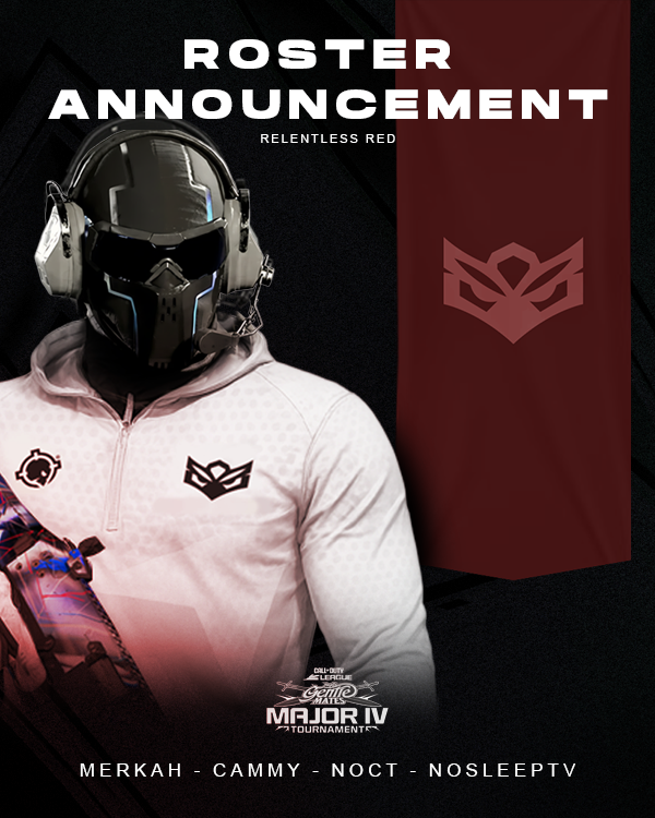 RelentlessEU's tweet photo. 🚨 ROSTER ANNOUNCEMENT 🚨

We are proud to officially unveil our roster for the Major 4 Paris!! 

🔴 Relentless Red

@xMerkah 
@Xp42Cammyw7 
@N0CT_EU 
@CaptainNoSleepT 

A team built on dedication, discipline, and the drive to compete at the highest level.

The journey starts now. ❤️

#RelentlessRed #RosterAnnouncement #MajorIV #LimitlessFearlessRelentless