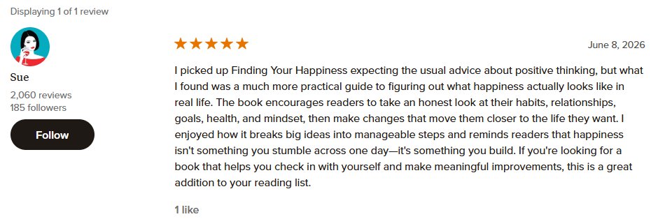 antonysimpson's tweet photo. It is my absolute delight to share the first review of my latest book Finding Your Happiness with you.

#happiness #book #booktok #author #joy #selfhelp

Buy for £12 on Amazon: https://t.co/9UReiNZEBw https://t.co/FgqKBA1sy9