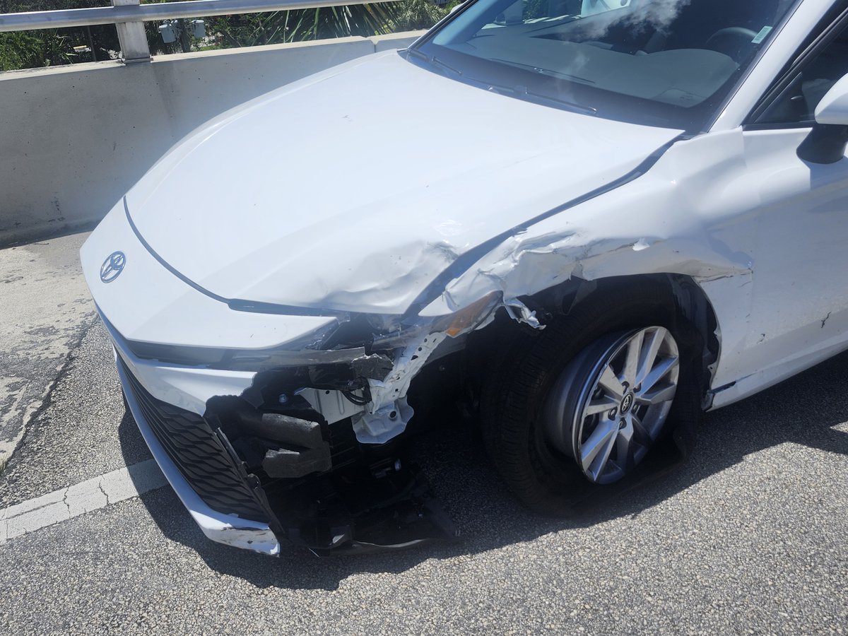 Ratch420's tweet photo. Some old fucker got me like this on memorial day on Biscayne! Dumb ass literally just didn't fucking stop. I hate this place. I just bought the car and he totaled it. I'm pissed! https://t.co/RNl62kSKKo