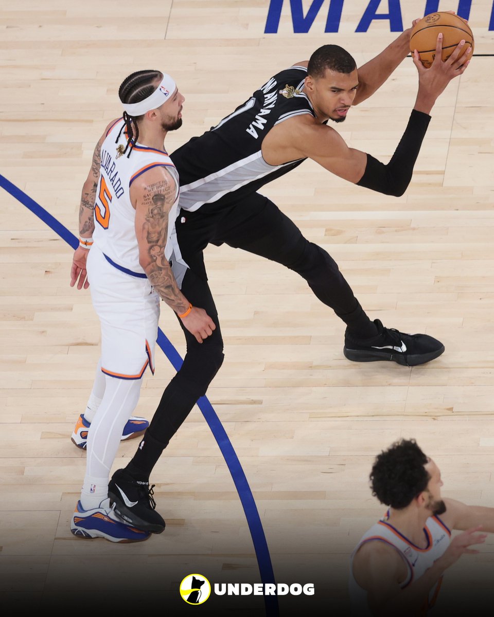 UnderdogNBA's tweet photo. Jose Alvarado on Wemby's shove of Jalen Brunson, via @NYPost_Brazille:

"He got away with one... That’ll be the last one." https://t.co/91pZRnFPnP