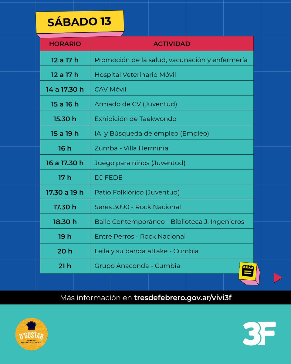 Municipalidad3F's tweet photo. 🎪🥳Llega el Día del Vecino y del viernes 12 al domingo 14 de junio, entre las 12 y 00 h, te esperamos con un festival en el Playón de #Caseros. Disfrutá el sábado 13 con el Grupo Anaconda y el domingo 14 de Los Manseros Santiagueños.

Conocé la grilla en👉https://t.co/OBNHwmtdO9 https://t.co/EM8Igf07rX
