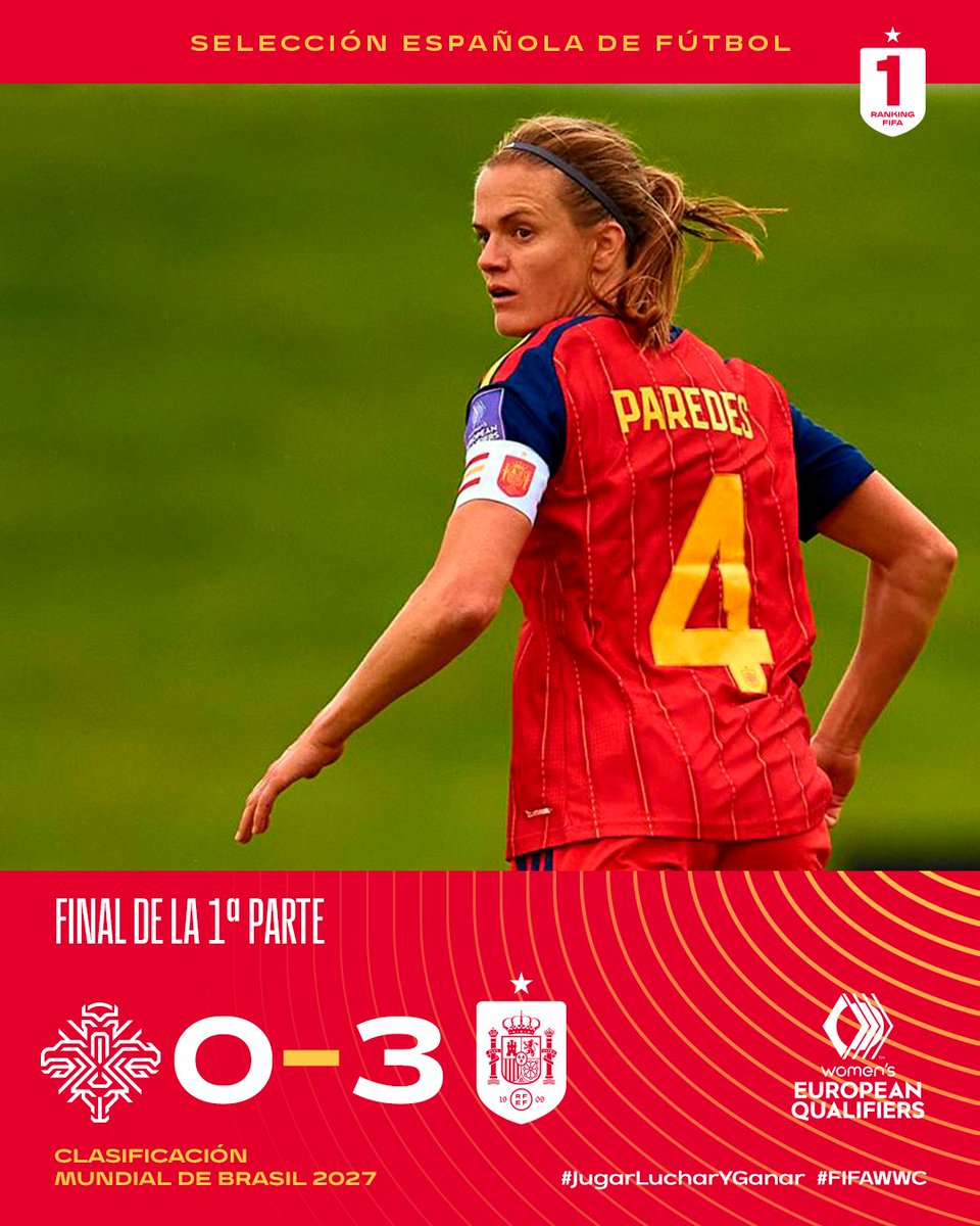 SEFutbolFem's tweet photo. ⏸️ ¡𝗝𝘂𝗴𝗮𝗱𝗼𝗿𝗮𝘀 𝗮 𝘃𝗲𝘀𝘁𝘂𝗮𝗿𝗶𝗼𝘀!

Vicky, Edna y Paralluelo adelantan a España en la primera parte.

🇮🇸 0-3 🇪🇸 | Descanso.

📺 @la2_tve

#FIFAWWC | #JugarLucharYGanar https://t.co/U9O2KSZxN8