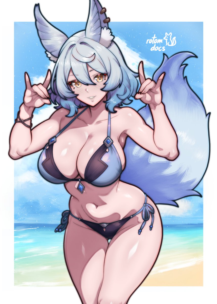 RotomDocs's tweet photo. kofi swimsuit request of @snowson_steppe's OC, Jin (˶^ᗜ^˶) https://t.co/UEQ2efiEjW