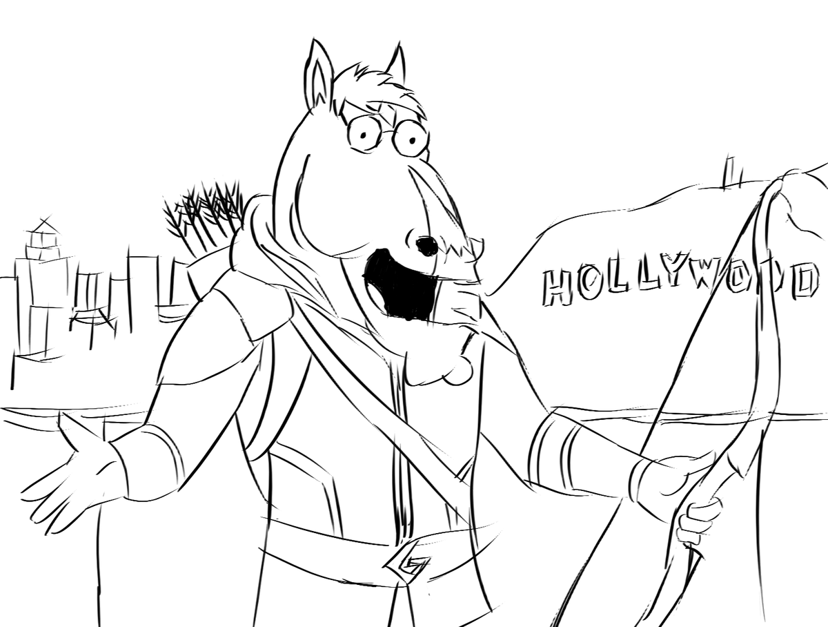ThePmod's tweet photo. normal arrows, but a horse guy! #arttwt #greenarrow #bojackhorseman #familyguy https://t.co/PJpQylZyiD