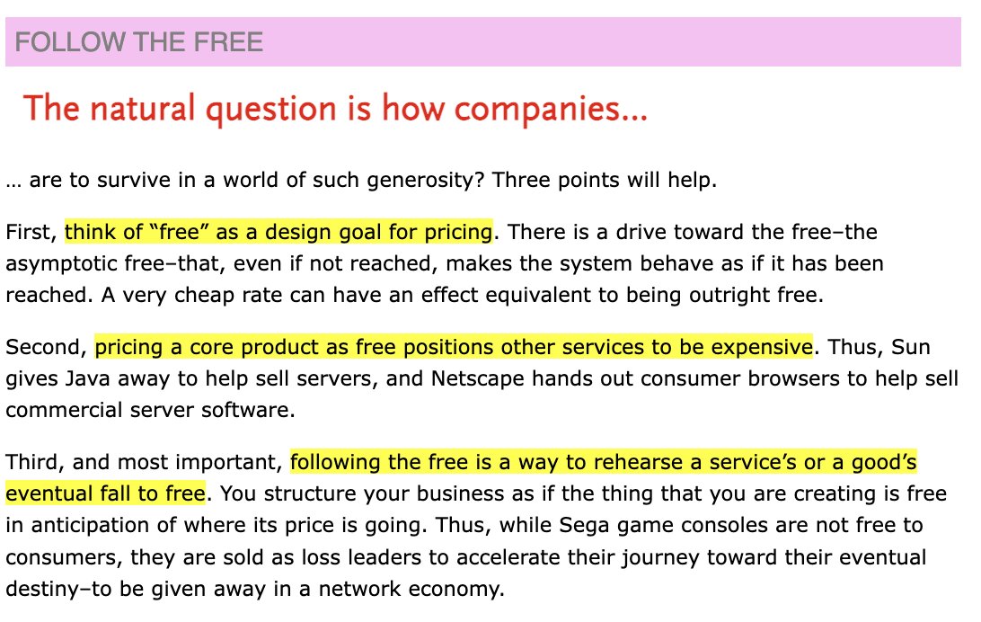 kevin2kelly's tweet photo. This is a section of my New Rules for the New Economy book published in 1998. Full book can be read at: https://t.co/1ApFHFcAgY #kknewrules https://t.co/XsSb5Pfkxv