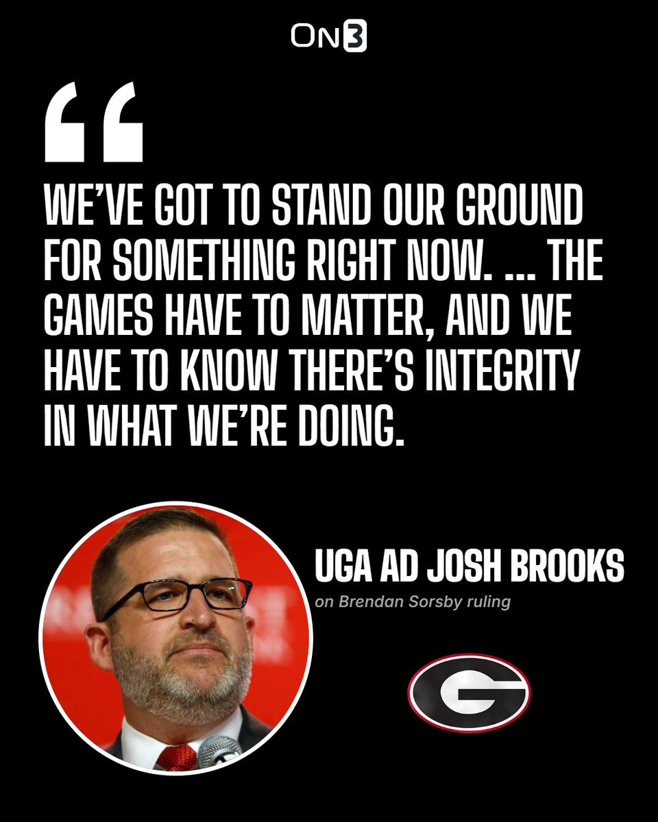 _AlexByington's tweet photo. Georgia AD Josh Brooks blacklisted Texas Tech after Monday's court ruling allowing QB Brendan Sorsby to play despite betting on his own team.👀

Brooks to other Power 4 ADs: "We've got to stand our ground!"💀

(via @davidpollack47's See Ball Get Ball pod)

https://t.co/oAEsXho0zO https://t.co/JzJ3JJd4S8