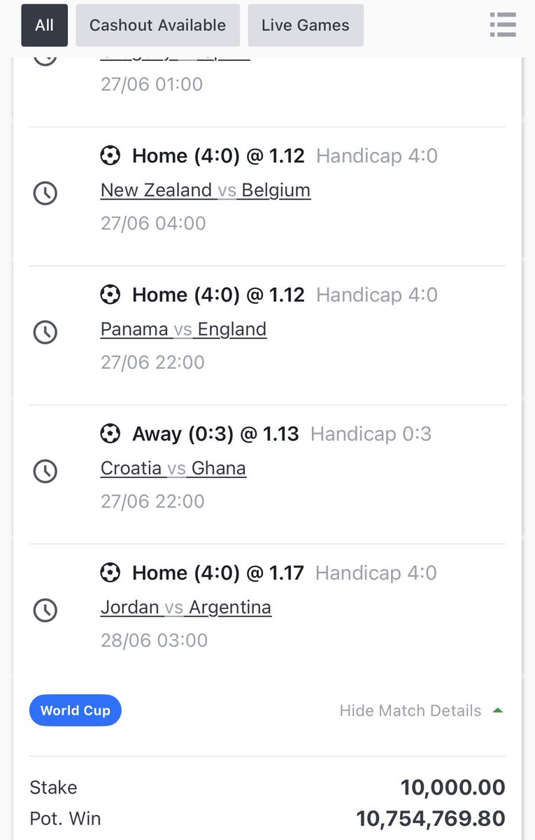 MCARIZONA5's tweet photo. Our World Cup handicap is here! ⚽🌍

Massive like and repost! 🔥

🎟️ Code: W4GLMJ https://t.co/TruhKg0zj0