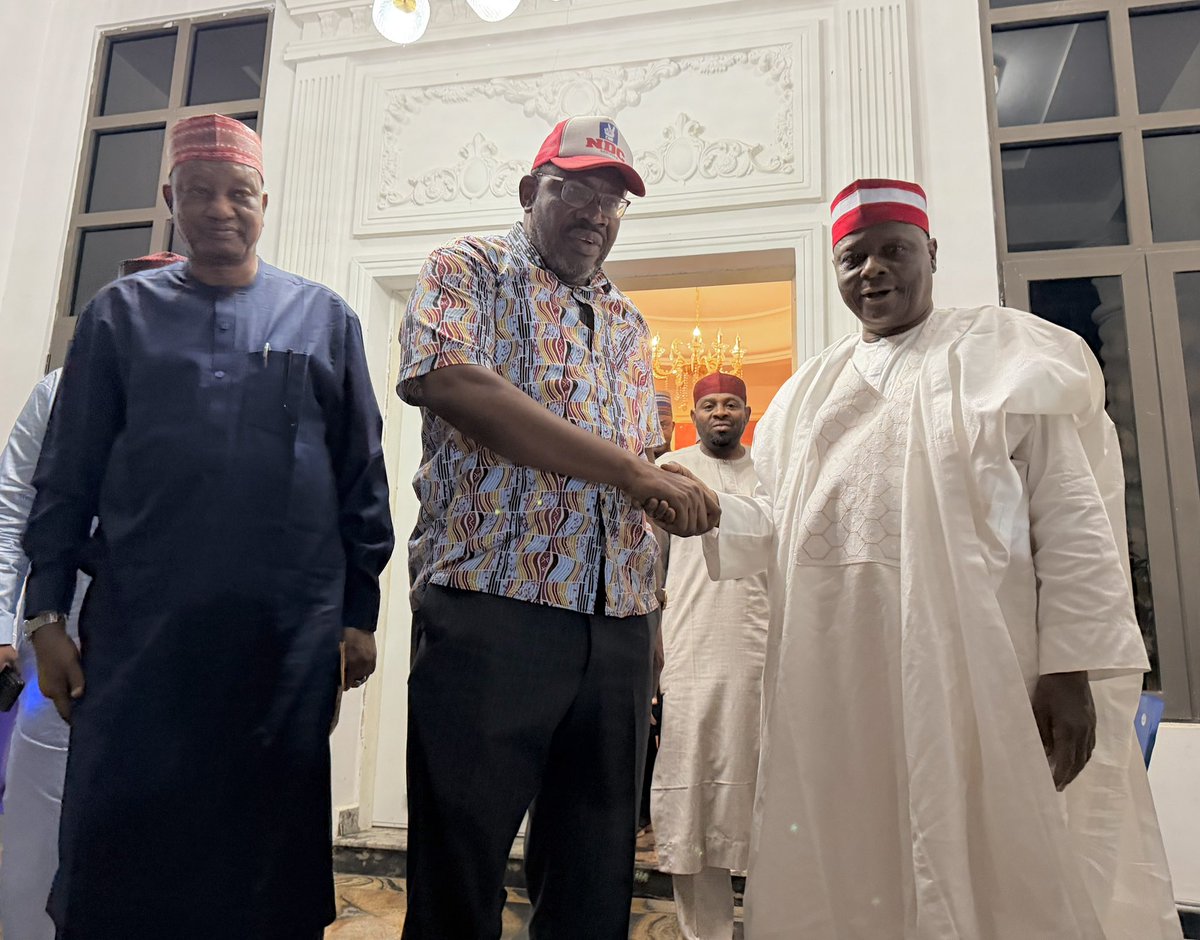 SaifullahiHon's tweet photo. Today (Tuesday, June 9, 2026), His Excellency Sen @KwankwasoRM, PhD, FNSE, attended a high-level strategic meeting at the residence of the National Leader of the Nigeria Democratic Congress (NDC), Senator Seriake Dickson, in Guzape, Abuja.

The high-level meeting was also attended by the Kano State NDC Governorship Candidate, His Excellency Comrade Aminu Abdussalam, Hon. Shehu Wada Sagagi, Hon. Nasiru Garo, and other prominent leaders of the party.

Discussions focused on strengthening the party’s structures, advancing national development priorities, and building a shared vision for a more prosperous and united Nigeria.

Saifullahi Hassan
Media Aide to Sen Rabiu Kwankwaso