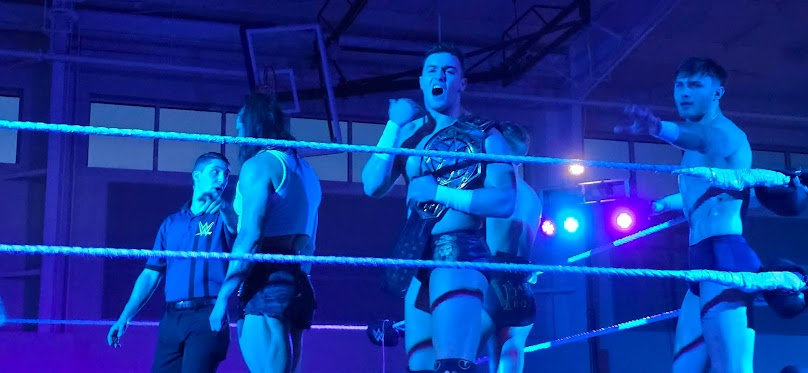 CarlosStoneking's tweet photo. @bradbay1or and @smokeshow_ricky with @JacksonDrake03 and his huge knees, pull out a win for the vanity project...yay.. but @myka_lockwood Ya'll Hell Yeah!! (at least you two have good taste in music) #NXTDavenport #WWE #WWENXT #VanityProject #Hundos? #StillWaitingJackson https://t.co/4dA11Z2ywJ