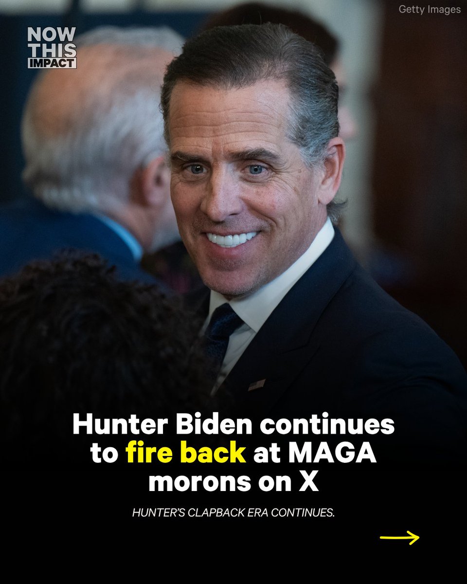 nowthisimpact's tweet photo. (1/3) Hunter Biden stays in the replies — and we love it https://t.co/KGBa97eGuK