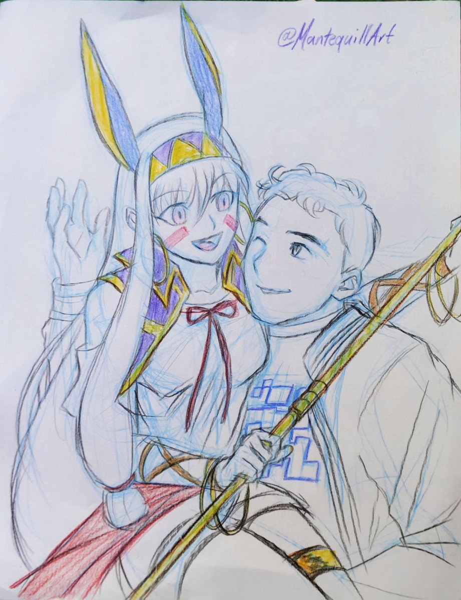 MantequillArt's tweet photo. "Comissioned Arts"🎨✍️✨
I didn't have my materials with me that day, so I improvised with the school color supplies the children I was caring for had on hand. I quickly sketched this because I needed to work and they were eager to continue playing.
#fgo #nitocris https://t.co/JrV1ZWNq9q