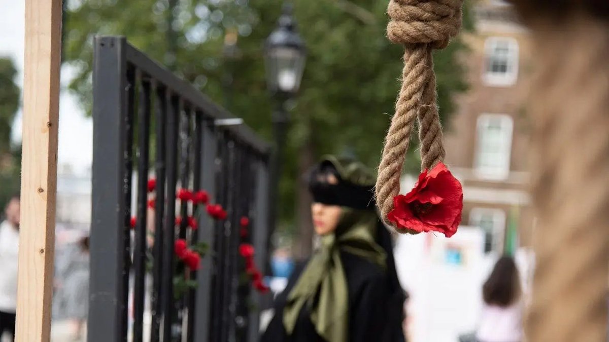 FNCGlobalNews's tweet photo. At least 18 prisoners were executed in Iran over just two days — May 31 and June 1 — with one victim 'hanged in public with utmost brutality,' according to the National Council of Resistance of Iran. 

One human rights group tracking the killings says the real number is 'almost certainly' higher than the 784 they've documented this year because the regime 'frequently carries out executions in secret.' Five more political prisoners in Sheiban Prison face imminent execution right now.