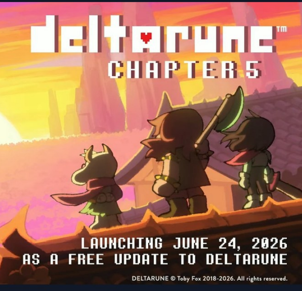 mbteuss's tweet photo. DELTARUNE Chapter 5 Data de chegada ao Switch 2: 24/06/2026 Gênero: RPG / aventura narrativa Sem nota Descrição: Novo capítulo da série de Toby Fox, continuando as aventuras de Kris, Susie e Ralsei. #Nintendo #switch2 https://t.co/EvebvHjiCF