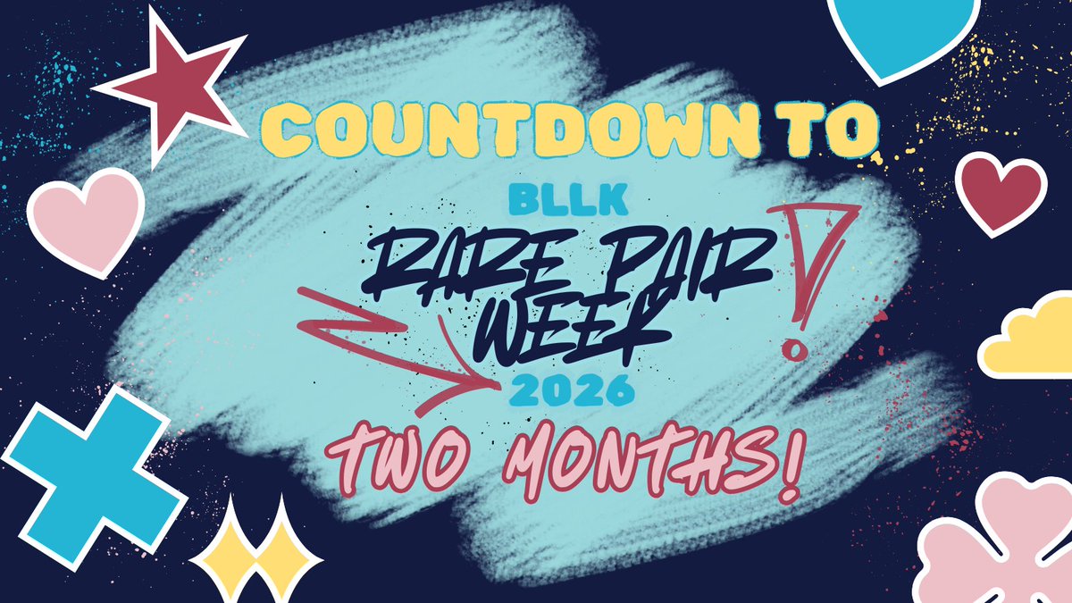 bllkrpw's tweet photo. We are officially two months away from the start of this year's BLLK Rare Pair Week 🤩

We'll start posting WIP Wednesdays soon so keep an eye out 👀 we're excited to see what everyone's been working on! https://t.co/1VmLAJddqx