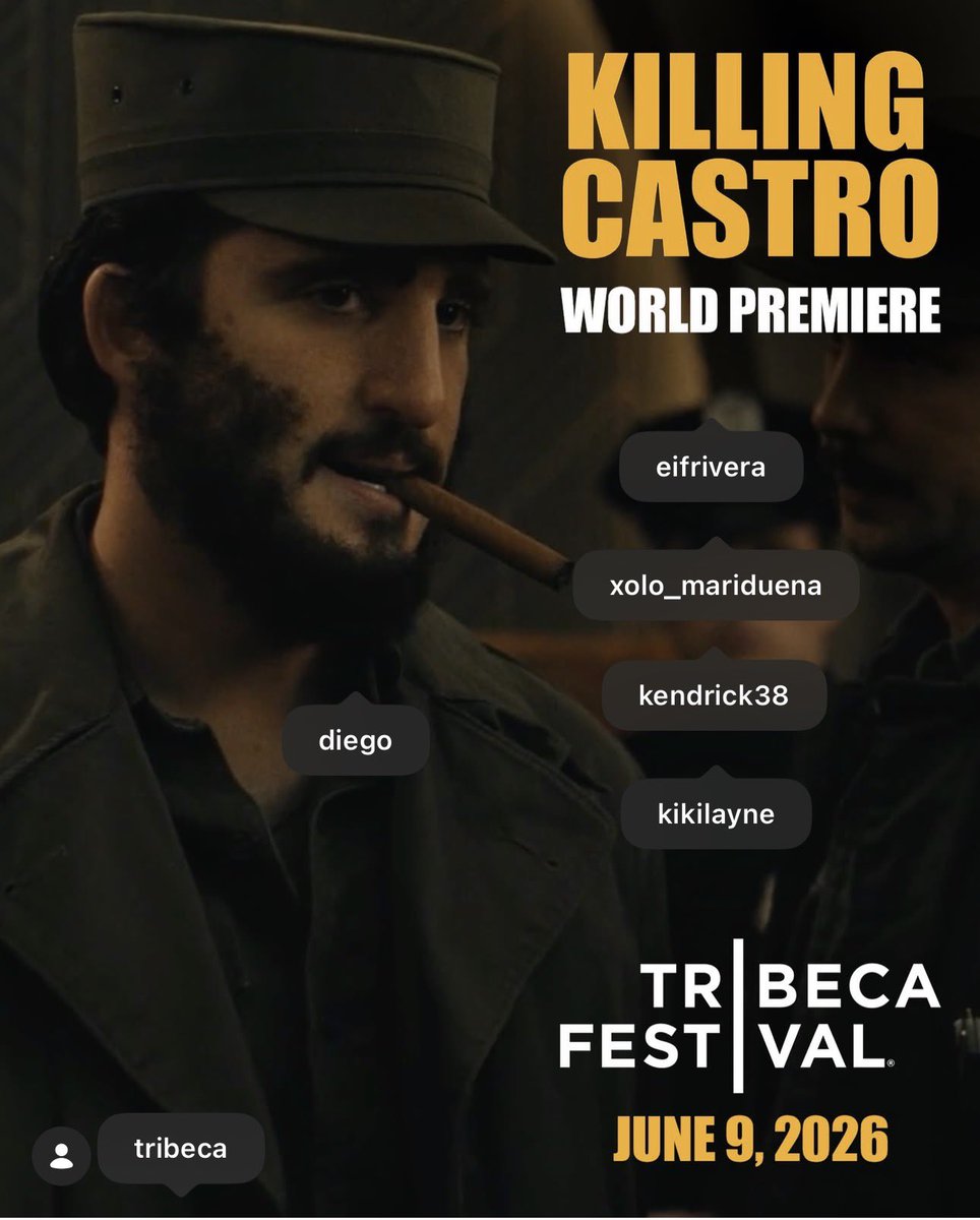 ColinBateman's tweet photo. Killing Castro has its World Premiere tonight in New York.  I came up with the story and wrote thirteen drafts of the script but I’ve been denied credit because I’m not in the WGA. Scandalous. https://t.co/l7oTUELdYC
