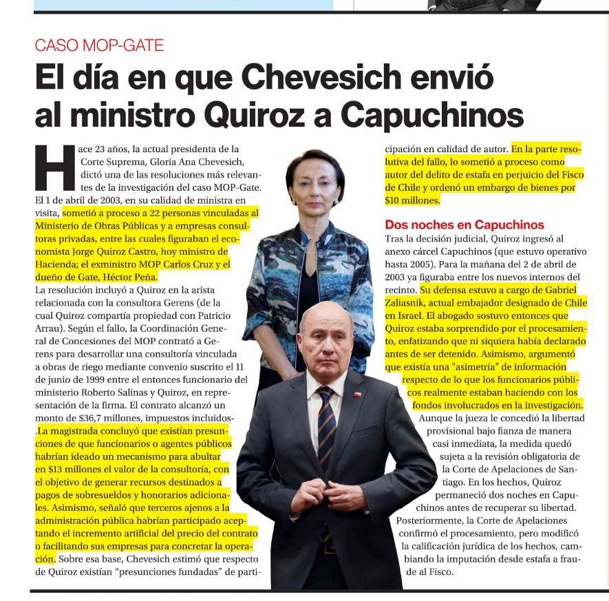MattyLL's tweet photo. Hace 23 años, Gloria Ana Chevesich sometió a proceso a Jorge Quiroz por la arista Gerens del caso MOP-Gate. Pasó dos noches en Capuchinos, fue acusado de estafa y luego de fraude al Fisco. En 2016, la Corte Suprema, lo absolvió de cargos. https://t.co/fReleC4mMx