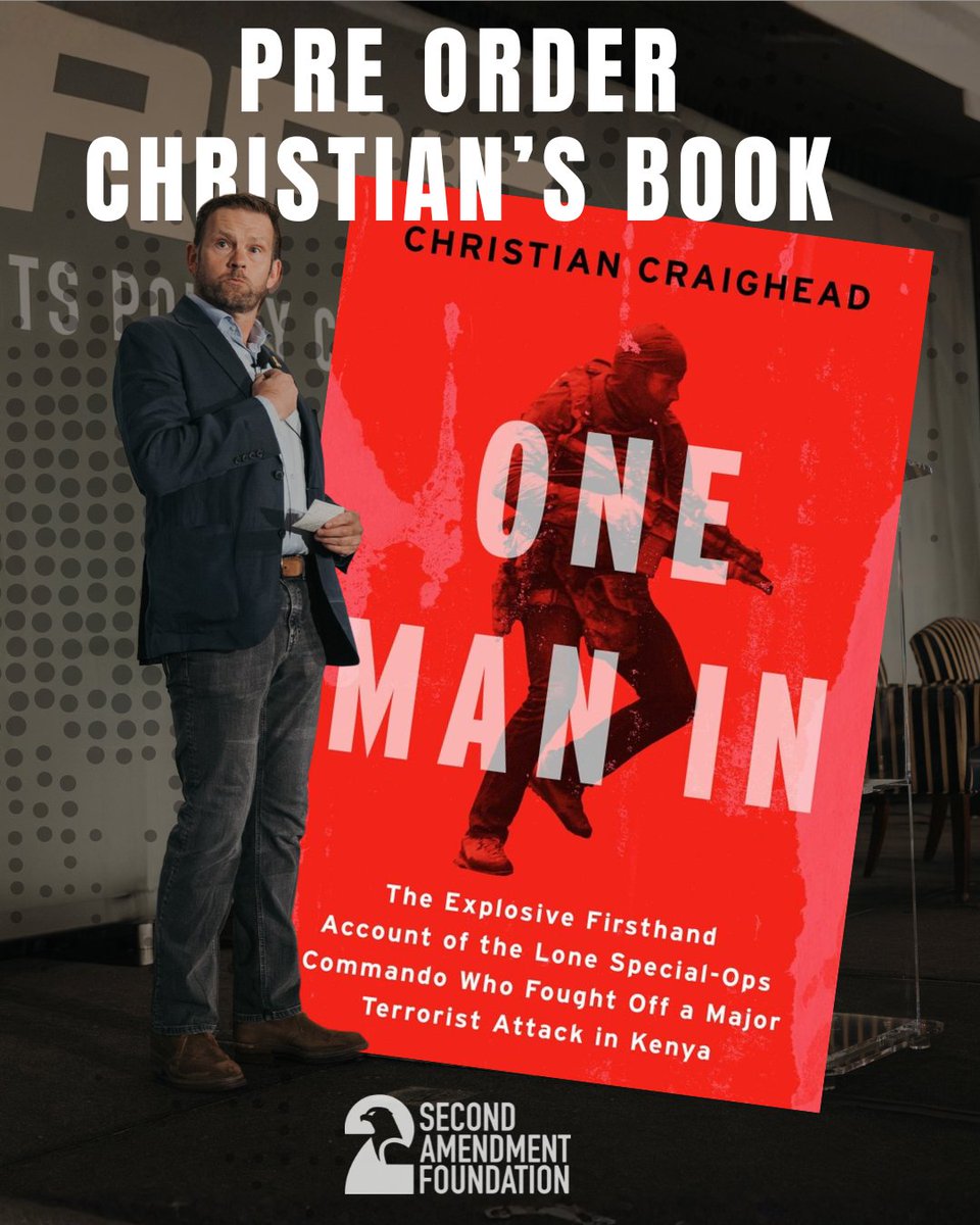 2AFDN's tweet photo. Christian Craighead (@one_man_in) was our Keynote Speaker for last year’s GRPC. His book is available for pre-order now! His story of single-handedly engaging terrorists in Kenya in 2019 and saving over 700 civilians is extraordinary.

From the description: “… For the next twenty-two hours, Craighead relied on every bit of his twenty-eight years of elite military training to win a deadly game of hide-and-seek with a unit of ethnic Somali terrorists who had already carried out one suicide bomb attack and were intent on gunning down as many other innocent people as possible. At first on his own, then as the adopted leader of a small group of Kenyan police, Craighead moved through the complex, where more than a thousand hotel staff, guests, and office workers normally spent their days. He shepherded scores of terrified people to safety. And after he and his men located and engaged the terrorists, a battle of guns, grenades, and tactics ensued. Suffice it to say that Craighead and his men made it out. The terrorists did not…”

Pre-order it here (or on Amazon): https://t.co/7nL6IB2r1b