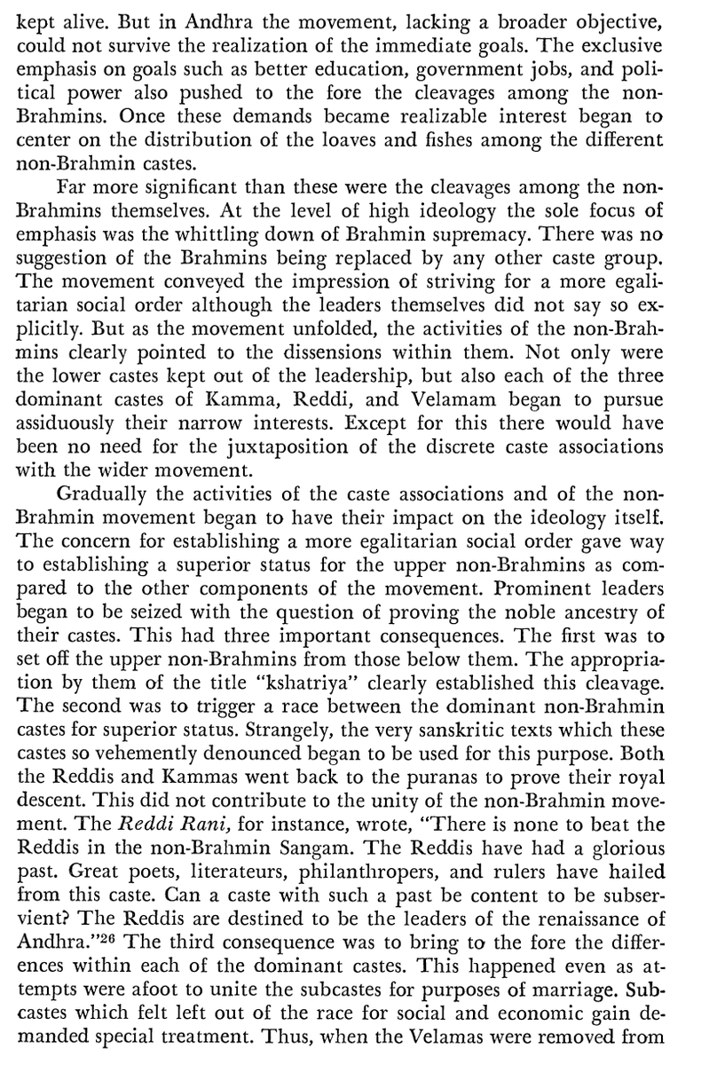 cheeerestha's tweet photo. in contrast to tn, the telugu remnants devolved into inter landed caste war and brought back brahminical justifications to prove their own supremacy, a regression from a time where they created their own rites involving non brahmin priests, breaking brahmin hegemony in religion https://t.co/bZ3b91YSZj
