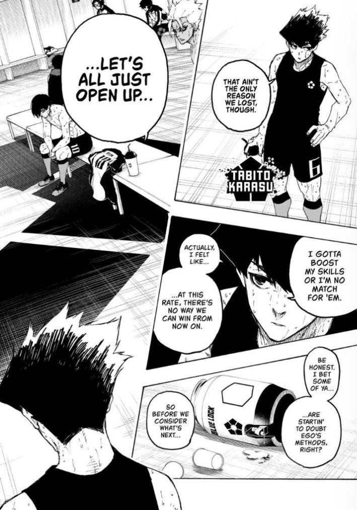 getsugafact's tweet photo. Karasu, you're my guy and all that

But bro, please take it easy with the chest-thumping and grand pronouncements in the locker room

You still have to survive Isagi's speech, then Ego's speech + Sae's return, and your death means mine, incidentally https://t.co/0oO23JOXY0
