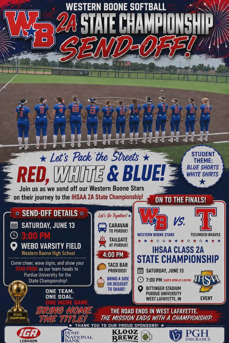 WBAthBoosters's tweet photo. Let’s celebrate these Stars in STYLE as they head to Purdue to bring home a state title!! https://t.co/cOrAKikYQC
