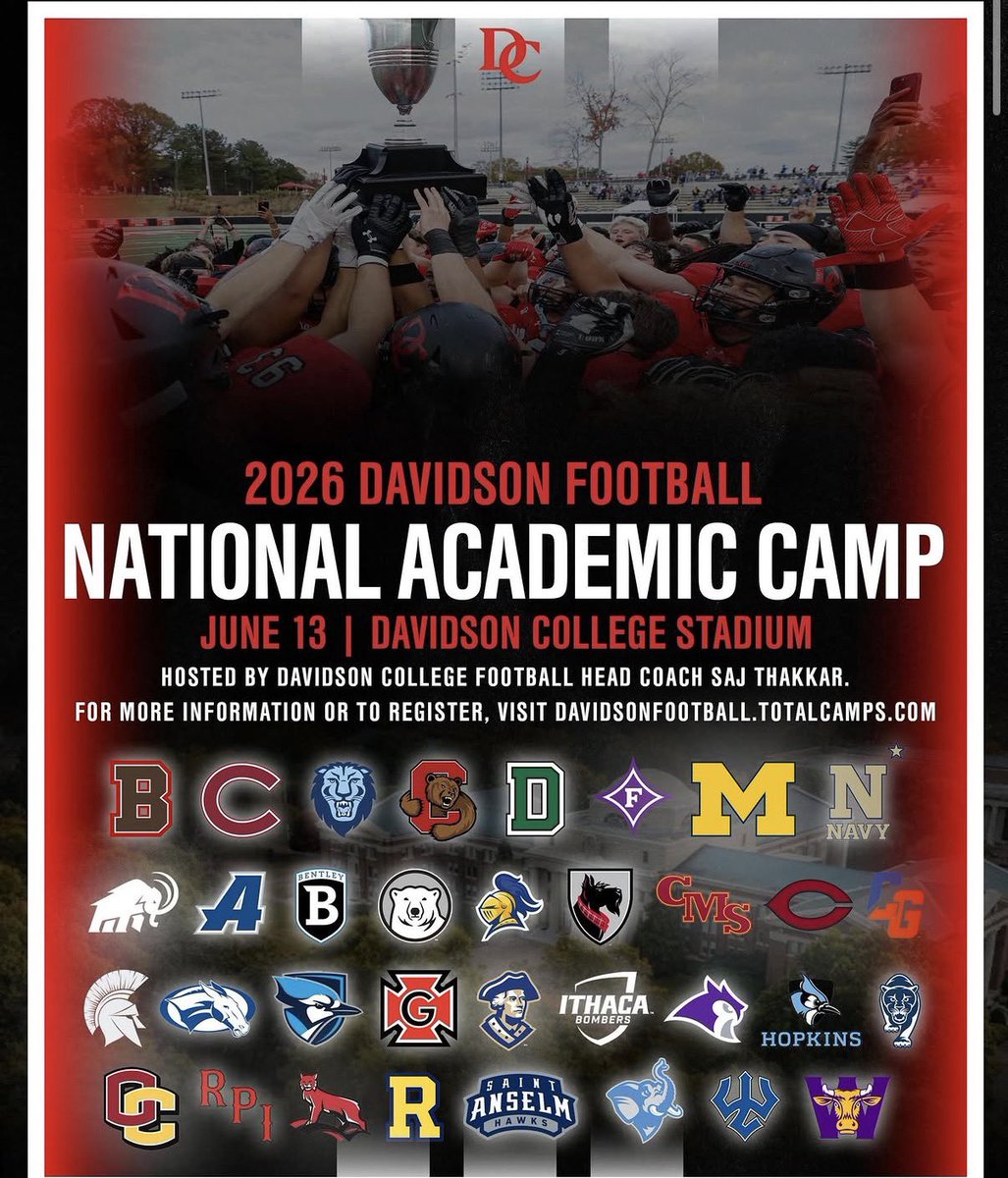 JaynesDrew's tweet photo. I will be @DavidsonFB academic mega camp this Saturday! @MarshallLaymarr @Coach_Jenks @misterbransome @RecruitTheBrook @TrenchesElite @CoachPMcGowan @Coach_Taggart22 https://t.co/EtkDTJUHQN
