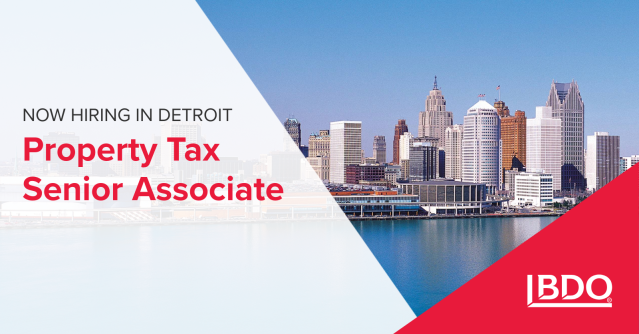 markpsedward's tweet photo. .@BDO_USA_Tax is looking for a talented Property Tax Senior Associate to join the Detroit team. Learn more and apply: https://t.co/Ve6QqWmAO6 https://t.co/0OZBnNadta