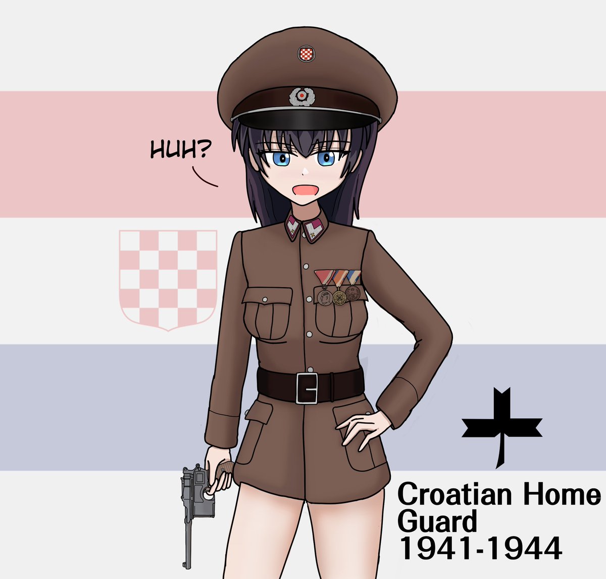 TimOfTheNight's tweet photo. Domobran-chan, Independent State of Croatia https://t.co/hnOv72KKx3