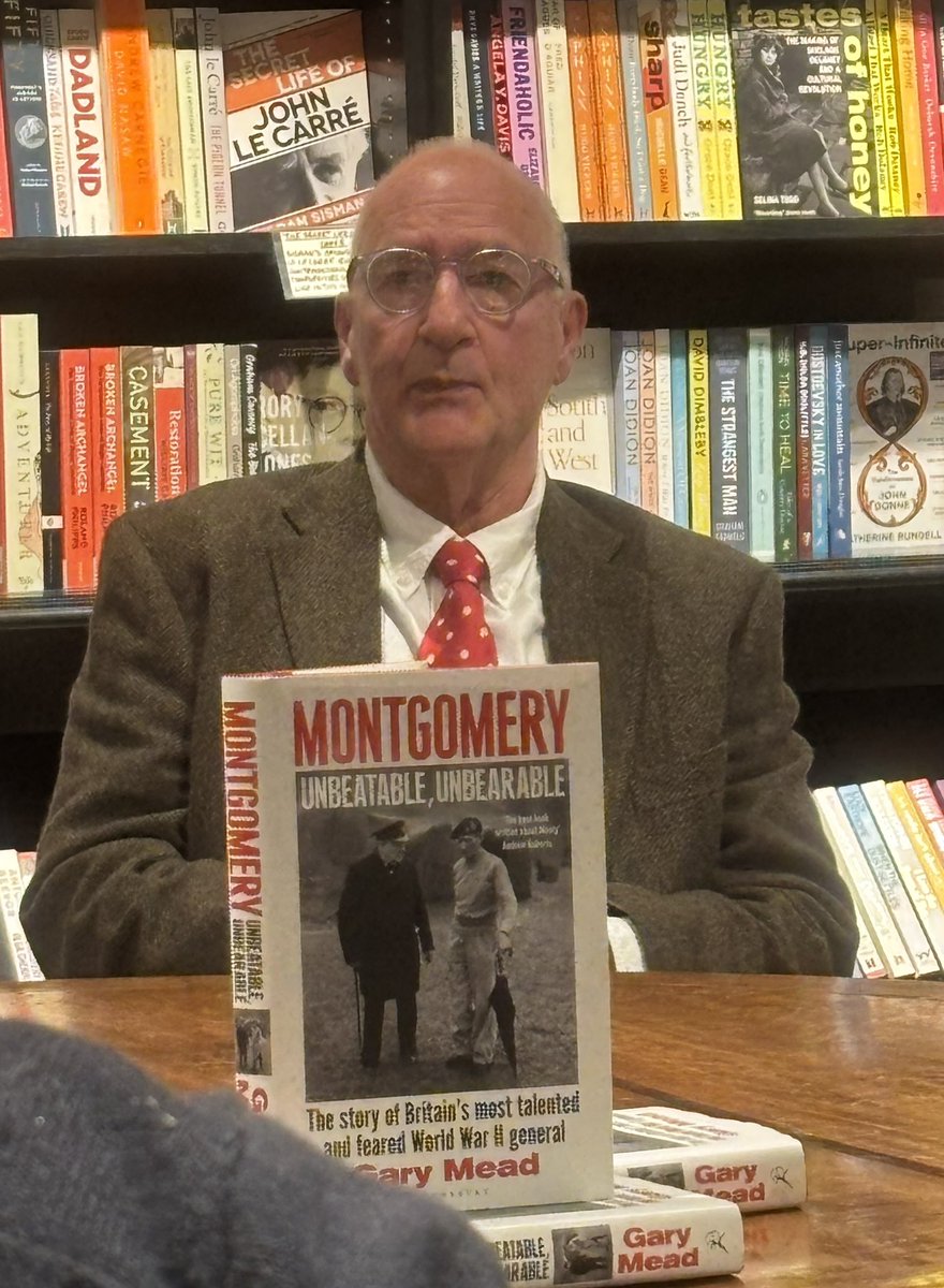IanPlayfair's tweet photo. Second evening in a row at @Hatchards for another fascinating talk: this time by Gary Mead about his excellent new book, Montgomery: Unbeatable, Unbearable https://t.co/Q6oSjxNAKP