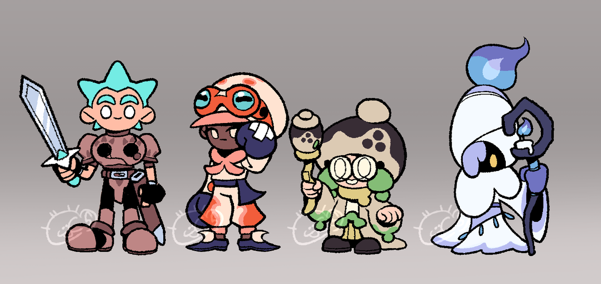 Litchrich's tweet photo. Heres the party all together! If I make a red mage and theif, what pokemon do you think they should be? https://t.co/HrxzrM9oD9