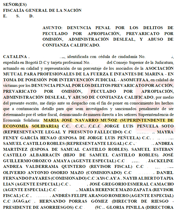casoasomuffaa's tweet photo. 🚨 DENUNCIA | La denunciada @majonavarromz #MariaJoseNavarro en Fiscalía, Procuraduría y Contraloría (entre otros implicados)  por la presunta pérdida de +$160 mil millones de pesos por el #CasoAsomuffaa si puede denunciar todo lo que quiera en medios de comunicación como @ELTIEMPO y en @UltimaHoraCR, pero las víctimas aún no tenemos voz en ésta grave situación.

A las casas editoriales no les importa lo que sucede alrededor de las víctimas de instituciones públicas? 
Acaso hay que tocar la puerta 1,000 veces o más para ser escuchados?
Acaso hay qué pagar nos publiquen una denuncia de tal magnitud?
Qué debe hacer una comunidad cuándo se atropeyan sus derechos y se afecta gravemente el patrimonio como en éste caso?

Le dimos la noticia a varias medios noticiarios estando en el Congreso y hasta ahora ninguno ha publicado una nota para nosotros excepto @RevistaMetro (éste año) y @LuisaMercadoD de @WRadioColombia (el año pasado).

Todas las noticias éstos días giran en torno a elecciones y sé que nos jugamos el país en semejante decisión histórica, pero qué pensaría la opinión pública si se entera que éste gobierno dejó perder +$160 mil millones de pesos en ahorros del público?
