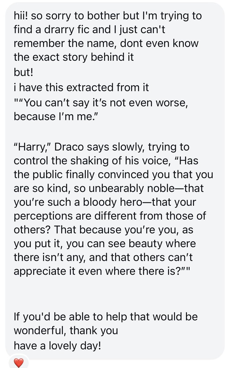 fifi_drarry_bl's tweet photo. Anyone recognizes this drarry fanfic?? 🥺

#drarry #drarryfanfic #ao3 https://t.co/W1egeVyqvy