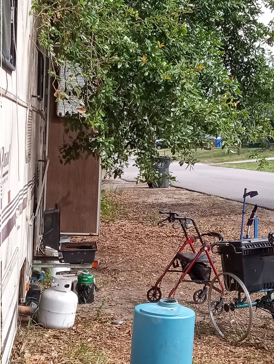 ttarbox1's tweet photo. We're under a burn ban here in Hillsborough county that tree is hanging right over this guy's grill. It's dry and again no rain today. https://t.co/aMulNNxNCe