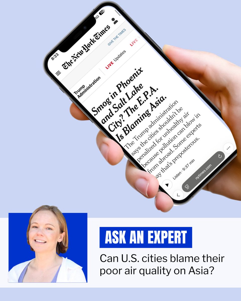 EnvDefenseFund's tweet photo. The Trump EPA recently exempted Phoenix from stricter clean air rules by blaming the city’s smog-forming, lung-damaging ozone pollution on sources in Asia.
 
We spoke with senior scientist Dr. Tammy Thompson to learn more. Here's what you should know: https://t.co/E3FDjfU0dT https://t.co/g1bfe3UpIz