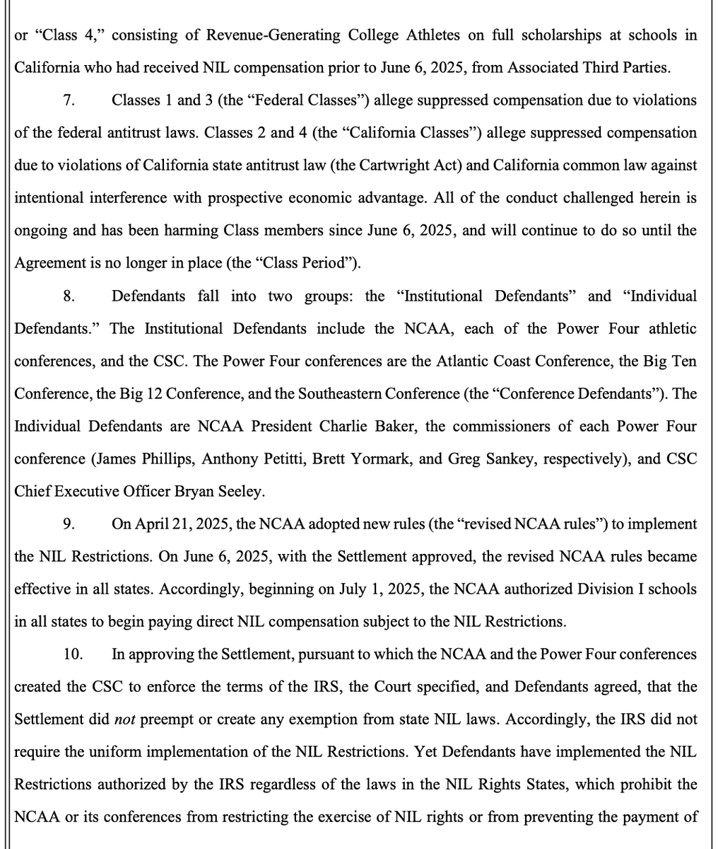 RossDellenger's tweet photo. The gist of the case from the filing https://t.co/lpV8XfagRu