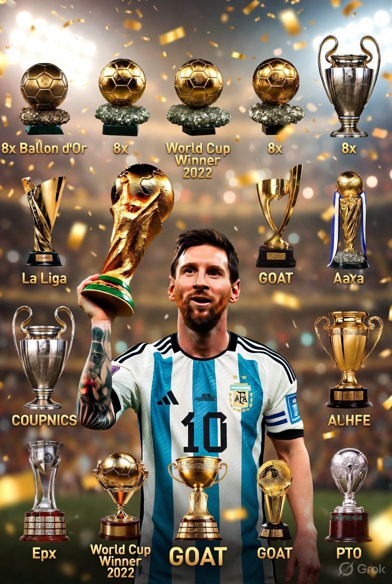 geopolyani's tweet photo. @vermilionpixie Lionel Messi, the undisputed GOAT 🐐
8 Ballons d’Or, World Cup glory, and a trophy cabinet that speaks for itself.
No debate. Just legacy. 👑
#MessiGOAT #FootballKing https://t.co/3jFby8Et80