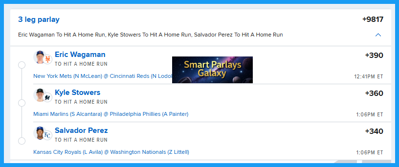 SmartParlayGLXY's tweet photo. First Parlay for June 17th!  

Using @OutlawParlays List! 

I also played Wood instead of Salvy as another variation! https://t.co/iZ4FmQplmo