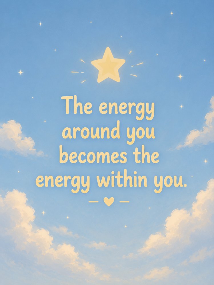 PositivitySaid's tweet photo. The energy around you becomes the energy within you. 

What you surround yourself with matters. The conversations you engage in, the people you spend time with, the content you consume, and the environment you create all leave an imprint on your heart and mind. https://t.co/xm2UfCrnwl