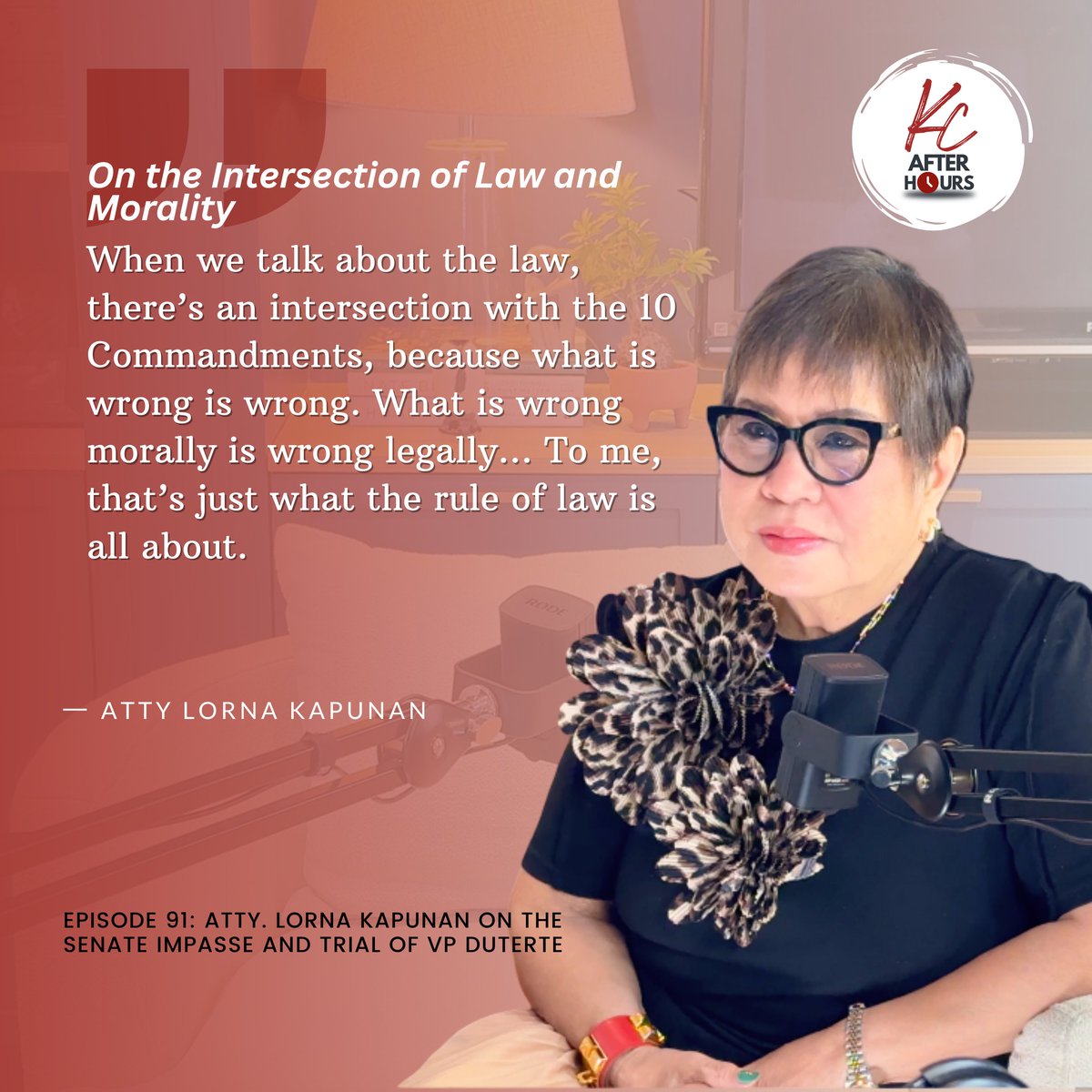 _KCAfterHours's tweet photo. EPISODE 91: Atty. Lorna Kapunan on the Senate impasse  and trial of VP Duterte

Watch the full episode on KC After Hours’ YouTube channel.
🛎️ You know the drill, like and subscribe https://t.co/rhUEH23A8G