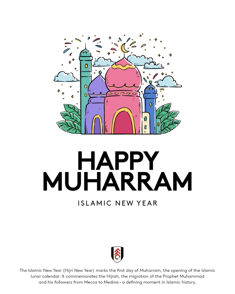 FulhamFC's tweet photo. Wishing a blessed Islamic New Year to those celebrating. 🤍 https://t.co/jZA7AkwFfU