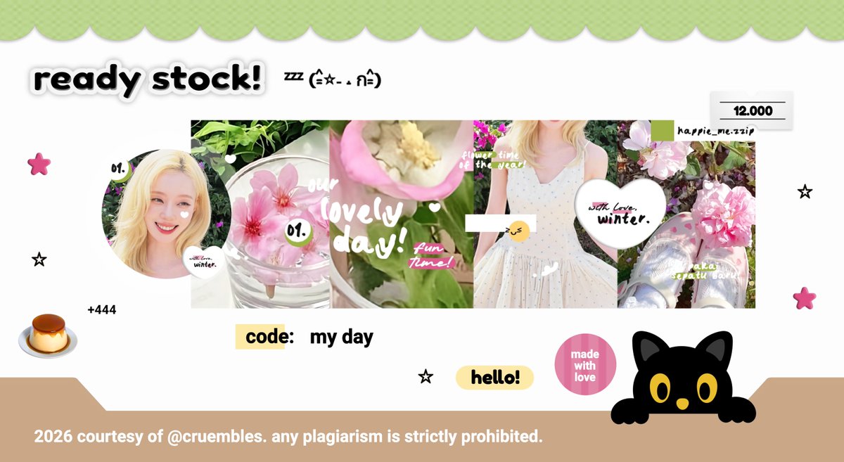 cruembles's tweet photo. help rt / repost ! thank u ₍^. .^₎Ⳋ

heio zeya ada layout winter &amp; winrina aespa foto terbaru 🍀☁️⭐️🧺 bisa dijemput via tele / dm < price di alt +free retext > 

p.s. jangan lupa mt after dm ia :3

#bealanja mau cari jiminjeong https://t.co/L7Z6lwwDKT