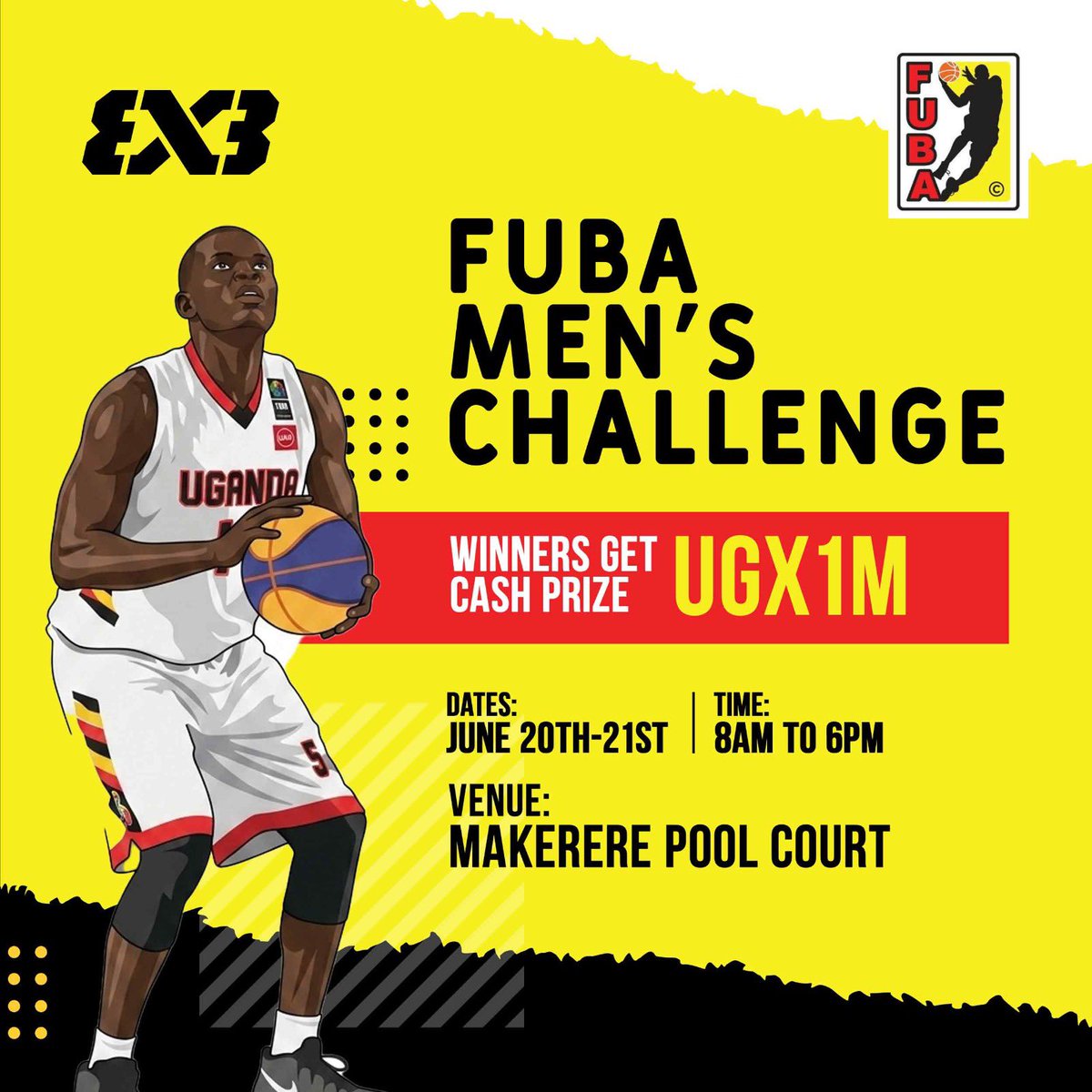 FubaBasketball's tweet photo. Got all it takes to win? This weekend is a chance. We are having a 3X3 Men’s Challenge open to anyone who can ball🔥

#3X3
#FubaBasketball https://t.co/6rXMy3N3iH