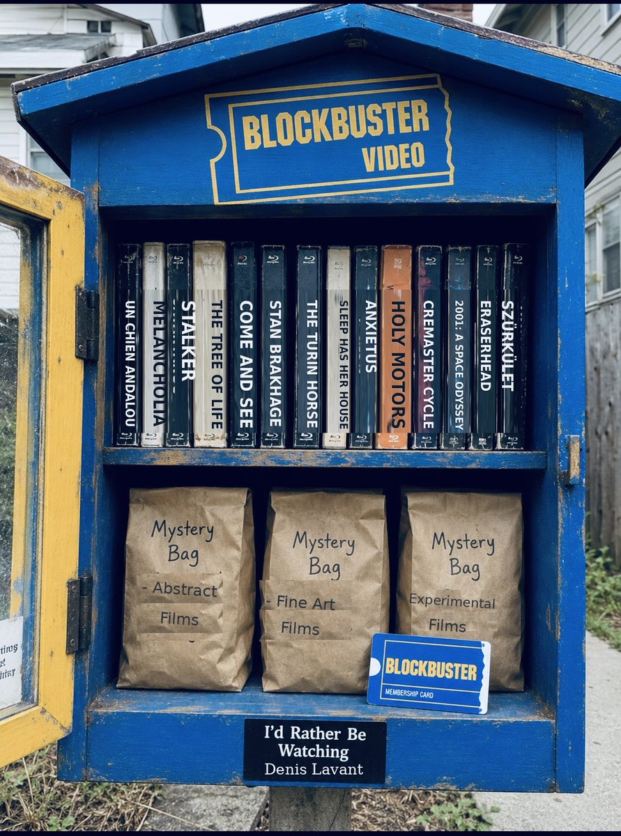 AaronCabreroJr's tweet photo. #lynch #kubrick #dali #brakhage #leoscarax #belatarr #blockbuster #vhs #malick https://t.co/DwgGCV0moF