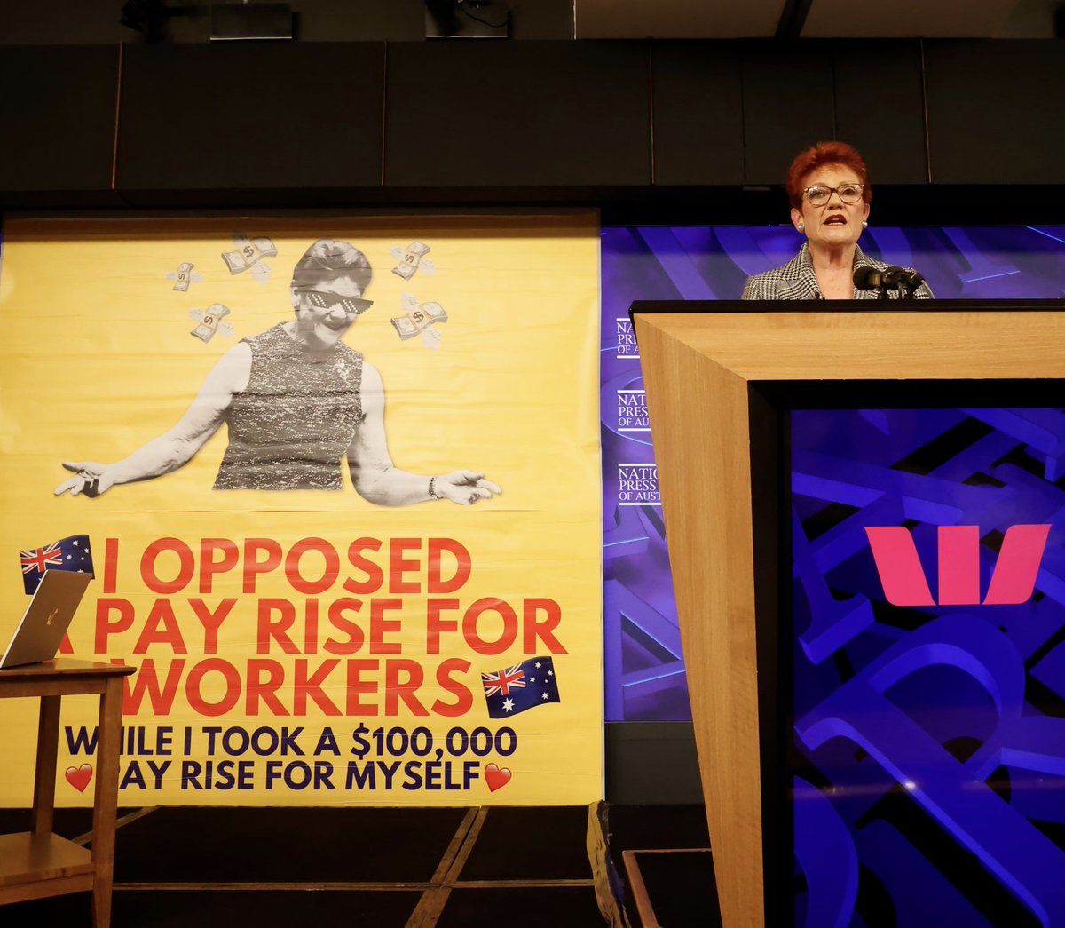 BenPennings's tweet photo. Some ratbag told the truth at the National Press Club and it wasn't Pauline 😂 Great work 💚 https://t.co/49X3Qtrvsr