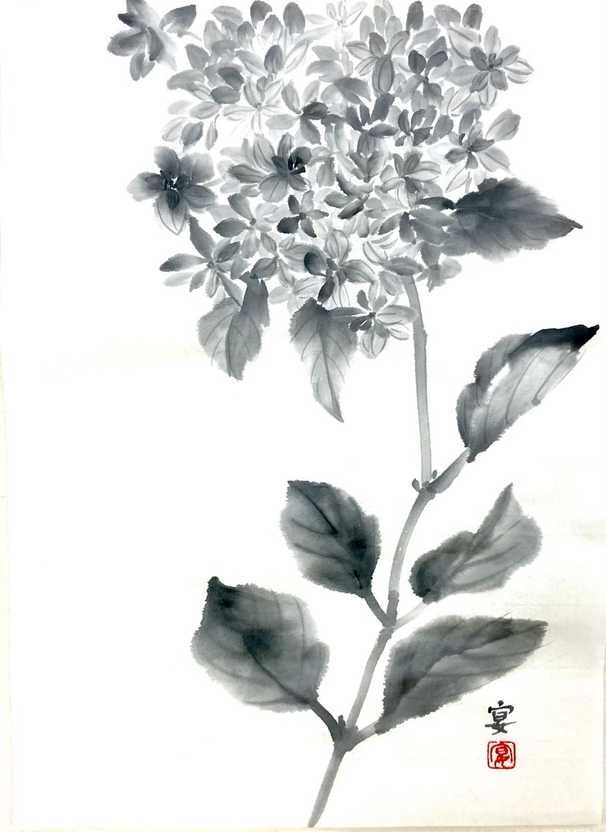 io_eriko's tweet photo. 紫陽花

#墨彩画 #水墨画 #松本宴理子 #artwork https://t.co/f6cmcEvZDh