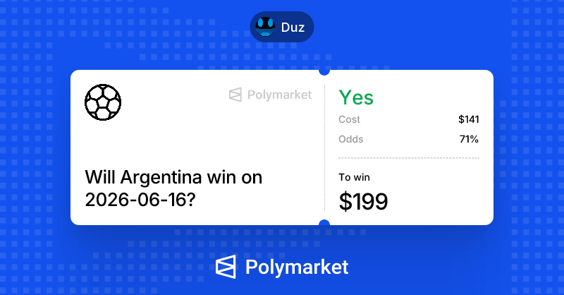 DuzCripto's tweet photo. Trust in Messi. The Goat @Polymarket  💙 https://t.co/RcvEg4wt3W