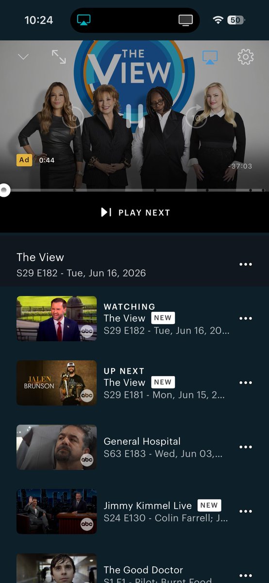 lexkenrob's tweet photo. @MeghanMcCain I do not watch The View, but wanted to watch the full episode, instead of just hearing the sound bites and look at this ad @MeghanMcCain, time for them to update! 🙈 https://t.co/GF7xpCoenP